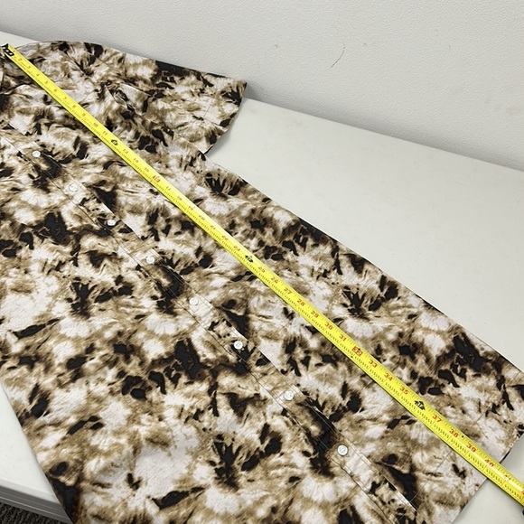 Samsoe Samsoe Demi short sleeved button up shirt dress in camo clay size Large - Picture 11 of 11